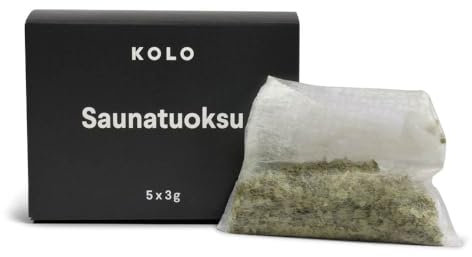 KOLO Sauna Duftbeutel Birke - 5x 3g Getrocknete Birkenblätter aus Finnland - Natürlicher Aufguss - Original Finnische Qualität - Saunazubehör