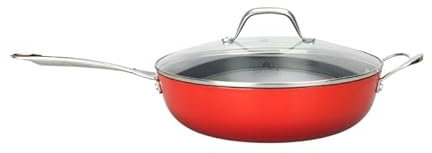LAGUIOLE, Sauteuse en Fonte Légère 28x8,2 cm - Rétention de Chaleur Optimale, Antiadhésif Durable, Conception Élégante, Tous Feux, Induction, 100% Fonte, 3,5 L, Rouge