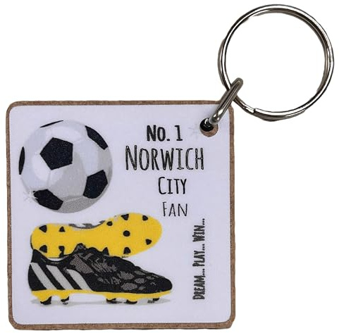 WHITE COTTON CARDS Norwich City The Canaries FC Football Club Fan - KEYRING (K-FN102)