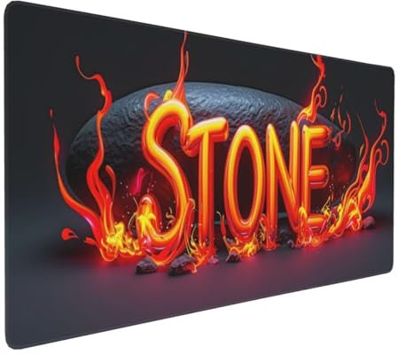 Tapis de Souris 80x40 cm Grand Tapis Souris XXL, La Pierre Tapis de Souris Bureau Gamer, à Bords Cousus, Base en Caoutchouc Antidérapante, sous Main pour Clavier et Souris, Decoration Maison E-907