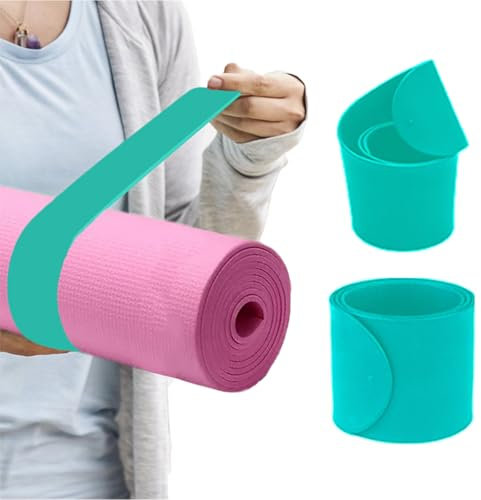 Risipu Yoga-Matten-Gurt, extra breit und strapazierfähig, ein Schnappverschluss, einfach zu halten, für Yogamatten-Trageträger fest gerollt und gesichert – Design für Fitness/Training (Grün)