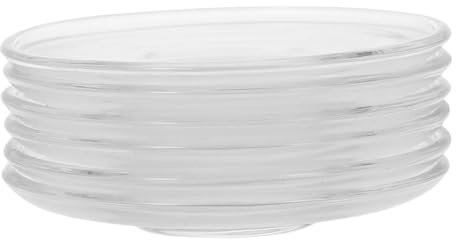 HEALEEP 6 Pezzi Sottopiatti Vetro Trasparente per Tazze Vassoio Multifunzionale per Snack e Decorazioni da Tavola Protezione per e Superfici Adatto per Bar e Ristoranti Riutilizzabile