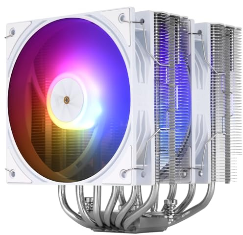 TR-Thermalright Peerless Assassin 120 ARGB White V3 CPU-Kühler,Doppel-Tower mit 6 Heatpipes Kommt mit Weiß Top-Abdeckung, zwei 120mm CPU-Lüftern-2000U/min, für AM5/AM4, Intel lga1851/1700/115x/1200