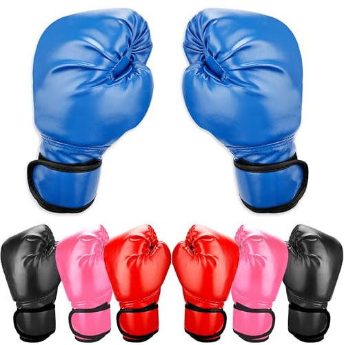 4 Pairs Kids Boxing Gloves Sparring Punching Gloves for Kid and Youth Training Kickboxing, 4 Colors