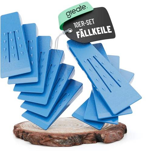 greate Kunststoff Fällkeile Forst Set 10-teilig - Schlagfest & rutschfest | Forstkeile frostbeständig - 4x 20 cm + 6x 15 cm Forstkeil - Fällkeil Kunststoff