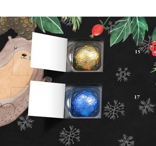 Mr. & Mrs. Panda Adventskalender mit Namen Otter Umarmen Mit Füllung von 'Classic' - Personalisierte Geschenke, Hallo, Seeotter See, Optimistisch, gut Gelaunt, glücklich, Personalisierter