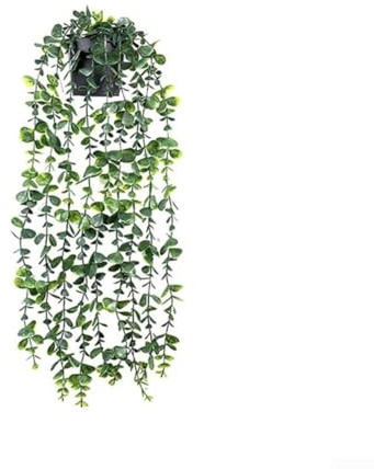FACAIIO Künstliche Rankenpflanze im Topf – Grüner hängender Efeu für drinnen und draußen, Regal, Wand, Garten oder Party-Dekoration