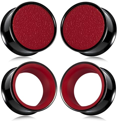 DOEARKO Ohr Flesh Tunnel 2 Paars Ohr Tunnel Plug Edelstahl Double Flared Ohr Plug Expander Piercing Schmuck für Frauen und Männer 6mm-25mm