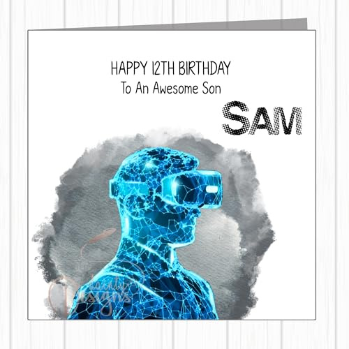 Personalised Birthday Card - Boy With VR Headset - Virtual Reality Technology - Son, Grandson, Godson, Nephew, Brother