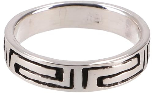 GURU SHOP Silberring, Boho Style Ethno Ring mit Keltischem Meander - Modell 9, Size:55 (17,5 mm)