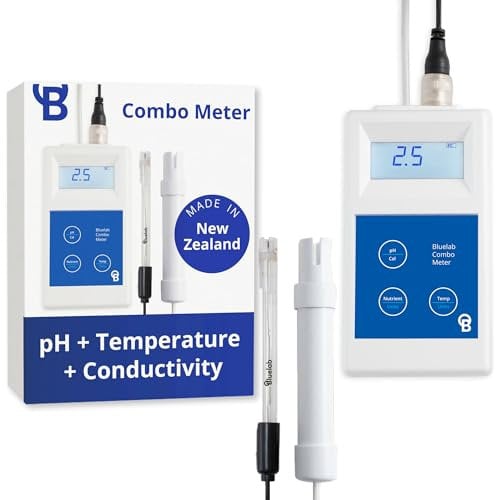 Bluelab Combo Meter für pH, Temperatur & Leitfähigkeit im Wasser - Einfache Kalibrierung, digitaler EC/TDS/PPM-Tester für Hydroponik & Zimmerpflanzen (METCOM)
