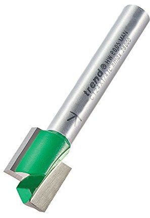 Trend CraftPro Fräser-Bit, gerade, 2-Nut, 1/4-Zoll-Schaft, 12,7 mm Schnittdurchmesser und 12,7 mm Schnittlänge, Wolframkarbidspitze, C124X1/4TC
