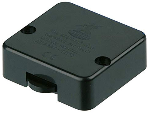 REV Einbauschalter, Truhenschalter mit Abdeckkappe, 1-polig, 230VAC, 2A, schwarz