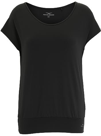 Venice Beach Sport-T-Shirt für Damen mit lockerer Schnittform und Bund am Saum RIA L, Black