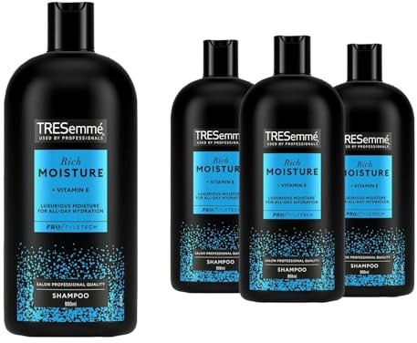 Tresemme Shampoo For Men And Women With Damaged And Dry Hair, Pack of 4 x 900ml - With Vitamin E
