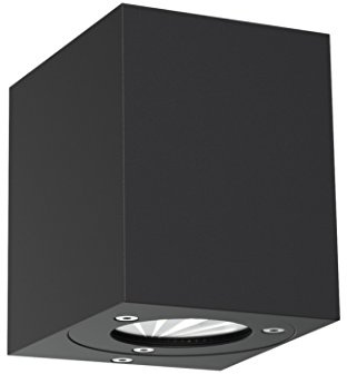design for the people by Nordlux LED Wandleuchte CANTO KUBI Außenleuchte, 2x5W COB LED, 3000K, 700lm, IP44, schwarz EEK: A+