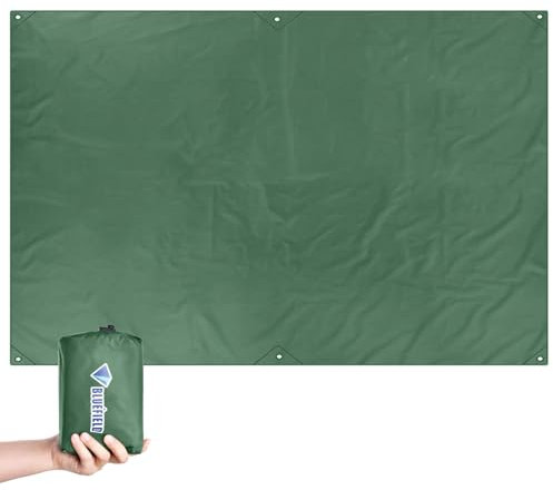 TRIWONDER wasserdichte Zeltunterlage Zeltplanen, Leichte Picknickdecke Campingdecke für Camping Wandern Strand Picknick (Grün, L - 2.4x2.2m)