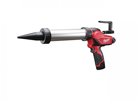 Milwaukee M12 PCG/400A-201B M12 Caulking Gun 400ml Aluminium Tube (1 x 2ah Li-ion Battery, Charger, Bag)