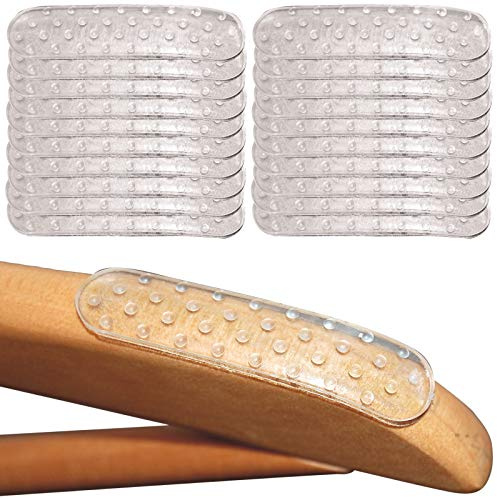mysmartbuy.com 20 Anti Slip Coat Hanger Grip Strips Stick On Self Adhesive Non Slip Coathanger for Clothes Hangers Clear Transparent Textured