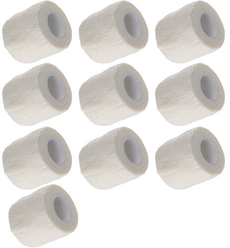 Mintice 10 X Vendaje Autoadhesivo Vendajes Cohesivos Fuerte Elástico Cinta de Primeros Auxilios Color de Blanco para Muñeca Tobillo Deporte Los 4.5mx5cm