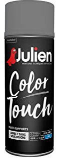 Julien Peinture Aérosol Intérieure et Extérieure Color Touch en Phase Aqueuse - Anthracite Mat - 400ml