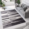 TAPISO Dream Teppich Wohnzimmer Kurzflor Modern Grau Creme Schwarz Streifen Vierecke Meliert Küche Schlafzimmer Esszimmer ÖKOTEX 250 x 350 cm