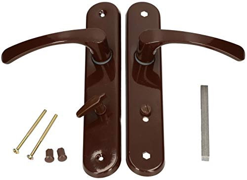 KOTARBAU® Türgriff 72 mm Links Rechts WC Braun Türgarnitur Türbeschlag Türdrücker Türklinke Drückergarnitur Toilettentür Zimmertür Langschild Alu