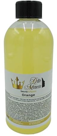 Dufte Momente Sauna Aufguss Konzentrat Orange - 500ml in PET-Flasche mit Tropfverschluss und Kindersicherung
