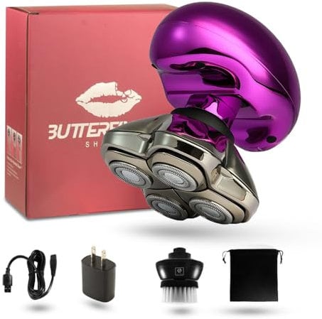 Skull Shaver Butterfly Kiss Pro Lila – Damen-Trimmer für Körper und Kopf, weiblicher Elektrorasierer, bestes Geschenk für Frauen