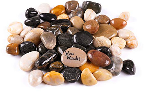 ROCKIMPACT 5.5lb Highly Polished Decorative Rocks for Planters, Vases, Terrariums, River Rock Pebbles for Landscaping, Aquarium Fish Tank Gravel, 3/4” to 1-1/4” (Multicolor)