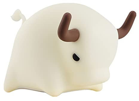 Uonlytech Nette Kuh Nachtlicht Kinder Silikon Tiere Kalb Kindergarten Lampe Tragbare Kuh Statue Figuren Lichter für Schlafzimmer Nacht
