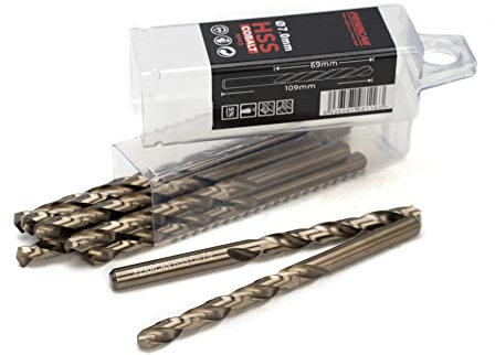Ferrcan Brocas para metal HSS DIN338 M35 cobalto de 3-7 mm (paquete de 10 unidades) (7mm)