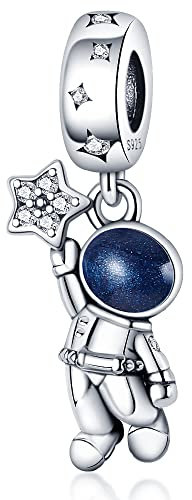 LONGLUCK925 Sterling Silber Charms für Armbänder und Halsketten Kopfhörer Musik Perlen Gold Gerbera Charms Sparkle