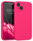 kwmobile Handyhülle kompatibel mit Apple iPhone 13 Hülle - gummierte Handy Case aus Silikon in Neon Pink