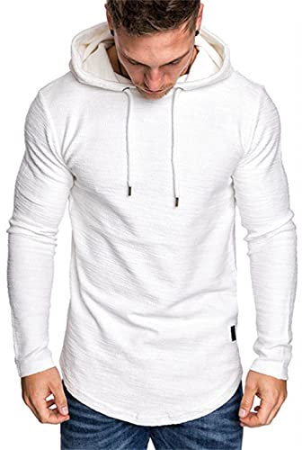 HOTCAT T-Shirt À Manches Longues pour Homme avec Encolure Rond T-Shirt Décontractée T-Shirt Manches Longues Pull à Capuche Sweat-Shirt
