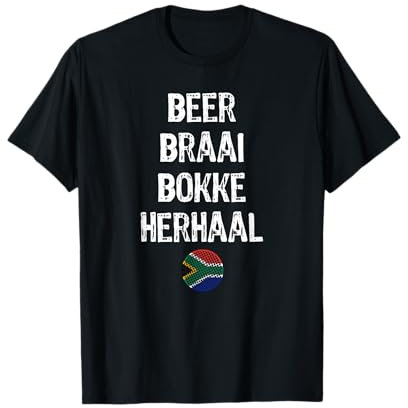 Beer Braai Bokke Herhaal Afrikaans Südafrika Rugby Fan T-Shirt