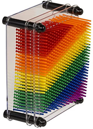 MIK funshopping Mini-Nagelbrett, 3D Nagelbild, Pinart, Pin Skulptur, Retro Spielzeug, 12 x 9 cm (Regenbogen)