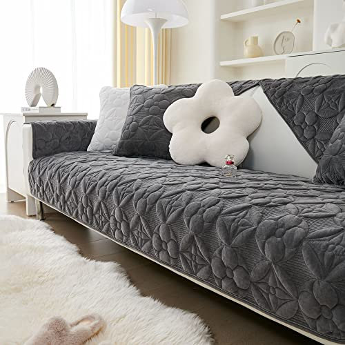 WYJHNLBEDC Sofa/Couch überzug, Sofabezug L Form/U Form/Ecksofa 3/2/1 Sitzer, Sofa überwurfdecke, Warmer Super Weicher Samt Sofaschoner Decken rutschfest, Sofaschutz Decke Hund Kratzschutz Katze