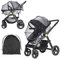 LIHAO Mosquitera Bebé Universal, Mosquitera Carro Bebé con Soporte, Mosquitera Cochecito con Bolsa de Almacenamiento, Silla de Paseo y Cuna de Viaje, Lavable a Mano, Negro
