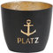 Seaside No.64 - Maritime Windlichter Baltic aus Metall mit ausgestanzten Motiven - Verschiedene Farbkombinationen für Teelichter & Stumpenkerzen in Haus und Garten (Ankerplatz - schwarz, Gold)