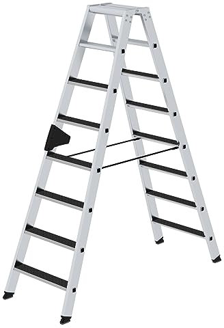 PROREGAL Escabeau escabeau | Accessible des deux côtés avec clip Step R13 | 2 x 8 marches | Échelle télescopique, escabeau double échelle