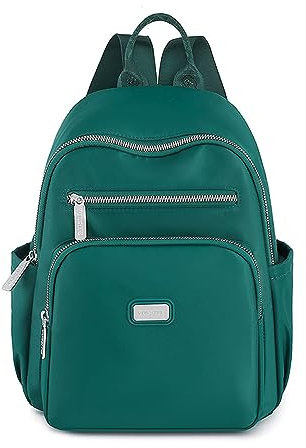 Kleine Rucksack Für Damen Mädchen Nylon Wasserdicht Lässiger Tagesrucksack Schultaschen Anti Diebstahl Dunkelgrün