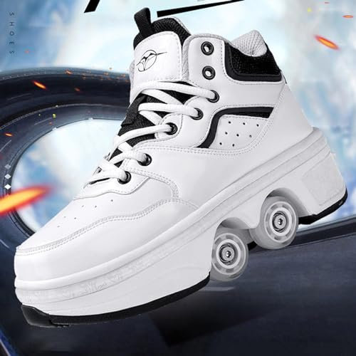StejaR Rollschuhe, Mehrzweckschuhe 2 in 1 Quad Skate Rollschuhe Skating Outdoor Sportschuhe für Mädchen Erwachsene,41