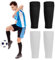 SwirlColor Stutzen Kinder Fußball, 2-Paar Elastische Atmungsaktive Schwarze Weiße Fußball Schienbein Pad Socken Geschnitten Bein Socken Ärmel für Fußball Basketball Laufen