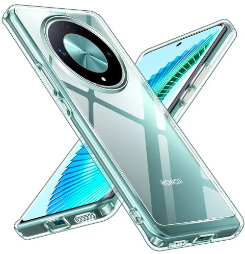 ivoler Anti-Jaunissement HD Clair Coque pour Honor Magic6 Lite/Honor Magic 6 Lite 5G, [Protection Militaire] Mince Transparent Étui de Protection en Silicone Antichoc, Rigide PC Bumper Housse