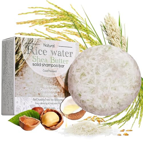 Rice Shampoo Bar,Rice Water Shampoo Bar for Hair Growth,Rice Water Shampoo Nourishing,Volumizing & Strengthening,Repair Dry Damaged