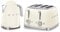 Smeg 50’s Style Retro Range Breakfast Set, 1.7L 3000W Kettle and Multi-Functional Control 4-Slice 2000W Toaster, Cream, KLF03CRUK/ TSF03CRUK