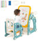 GOPLUS 4 in 1 Kinderstaffelei mit Stuhl, Zeichentisch mit magnetische Zeichentafel, Stauraum, verstellbares Teleskop & Ringwurfspiel, Höhenverstellbarer Kindertafel für Kinder von 1-8 Jahren