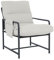 Mingone Sessel Loungesessel Stuhl mit Armlehnen Polstersessel mit Metallrahmen Moderner Loungesessel für Schlafzimmer, 136 kg belastbar, Weiß
