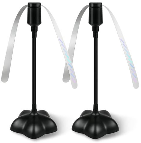 Fly Repellent Fan, 2 PCS Fly Fans for Tables, Portable Fly Repellent Fan with Holographic Blades, Outdoor Indoor Keep Flies And Bugs Away from Food, for Picnic, BBQ, Party, Camping